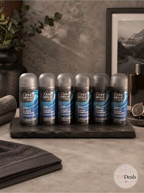 Dove Men+Care Clean Comfort 72H Antiperspirant Deodorant - 6 Pack - Travel Size